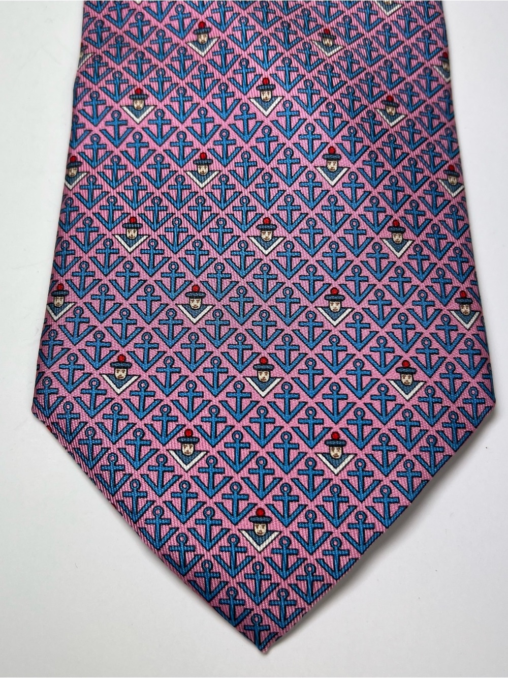Hermes sailor and anchor silk neck tie great condition